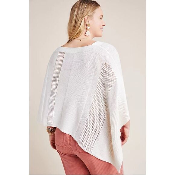 NEW Anthropologie White Padma Summer Lightweight Ruffled Poncho X-Small Small - Picture 4 of 10